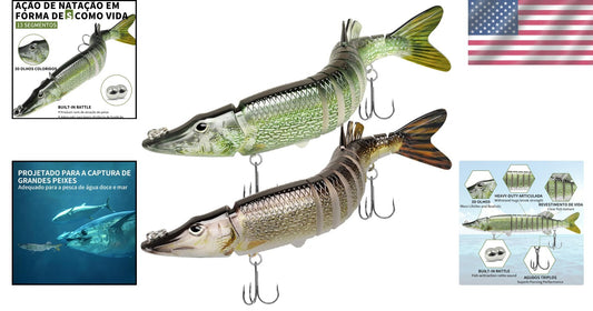 Lifelike 11-Segment Fishing Lures for Freshwater & Saltwater - Bass & Trout