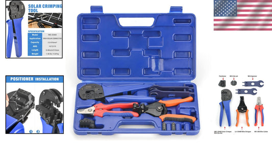 Ergonomic Solar Tool Set: Crimper, Cutter, and Stripper for DIY Installations