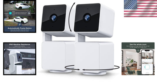 Weatherproof 1080p Pan/Tilt Wi-Fi Security Camera - 2 Pack for Home Monitoring