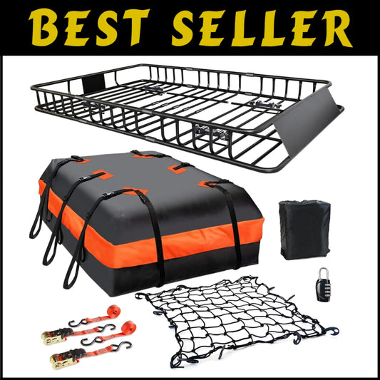 Heavy-Duty Roof Rack Carrier 65” x 39” with Cargo Net & 200 lbs Load Capacity