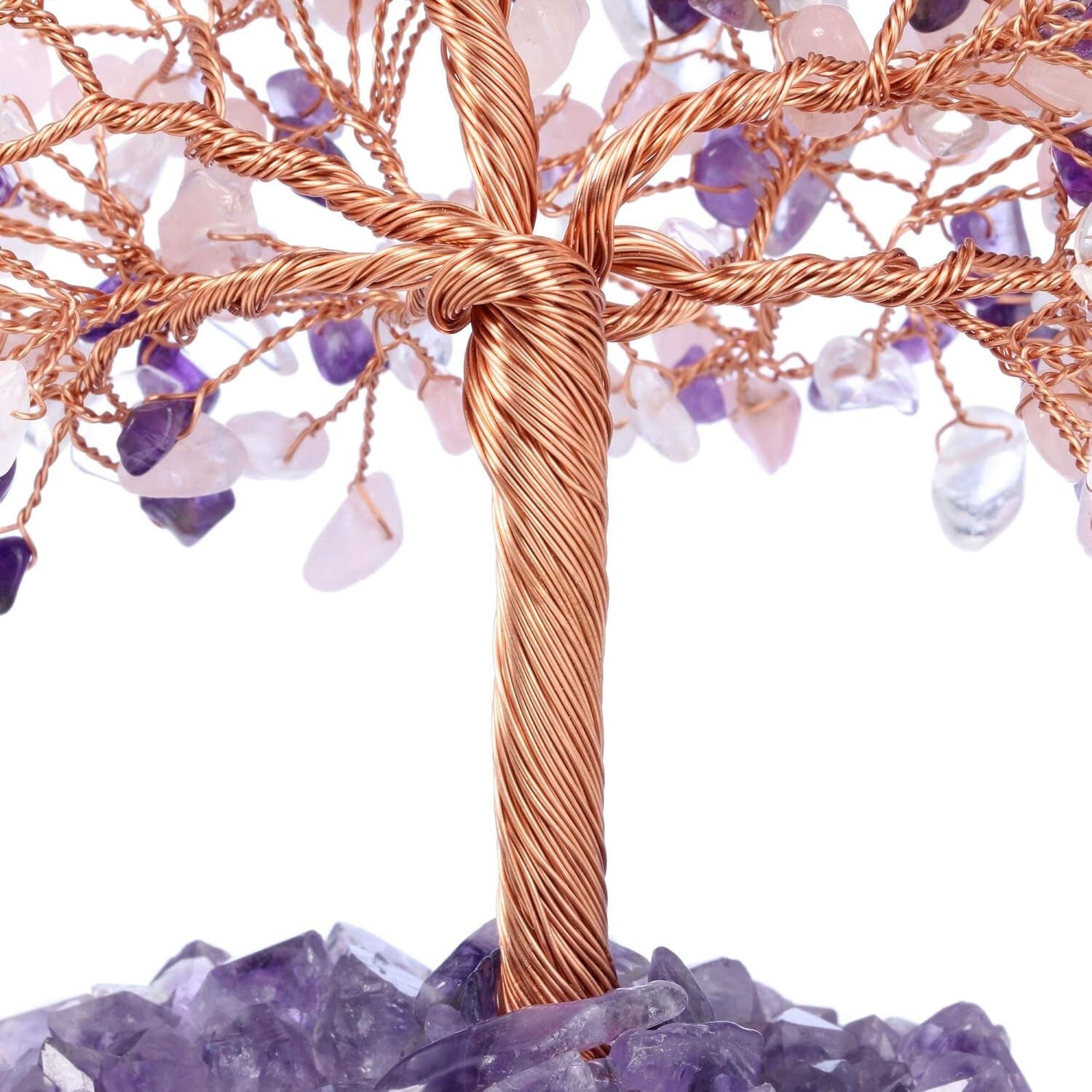 Feng Shui Crystal Money Tree - Rose Quartz, Amethyst, Clear Quartz Design