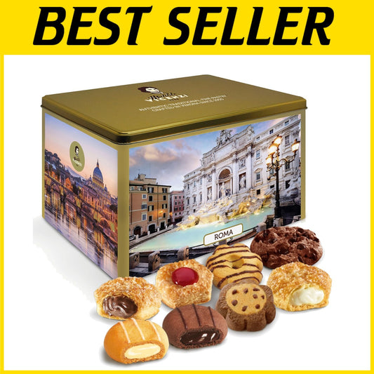 Charming Roma Cookie Gift Tin with Assorted Pastries - Perfect for Any Occasion