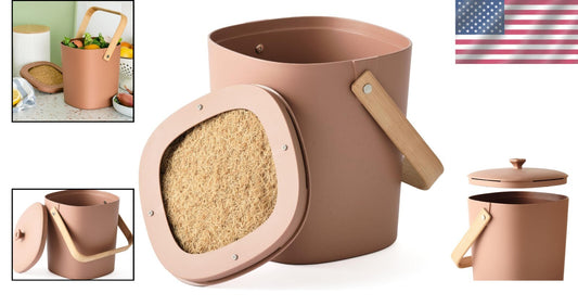 Award-Winning 1 Gallon Compost Bin - Eco-Friendly Indoor Composter with Filter