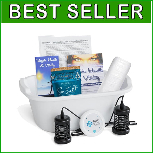 Elegant Ionic Foot Spa Detox Machine with Sea Salt & Reusable Arrays, 12QT
