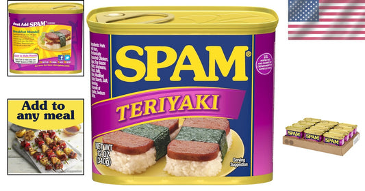 12 Ounce Teriyaki Pork Cans - Pack of 12 for Quick and Tasty Meal Solutions