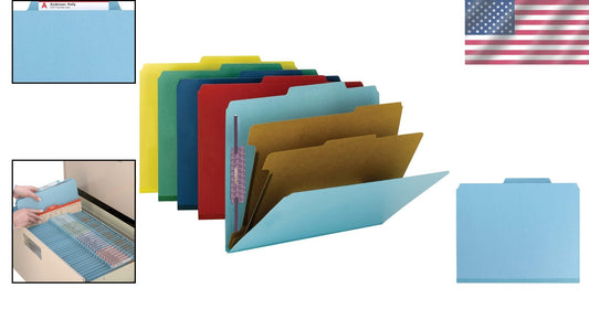Heavy-Duty Assorted Color Letter Size File Folders with SafeSHIELD Fasteners
