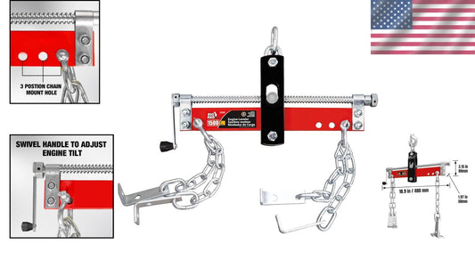 Easy-Use 3 Position Engine Leveler - 3/4 Ton Capacity and Adjustable Handle