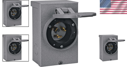 50-Amp NEMA 3R Power Inlet Box - Raintight Outdoor Solution for Generators