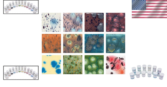 Crystal Magic Glazes Set of 12 - Non-Toxic Assorted Colors for Arts & Crafts