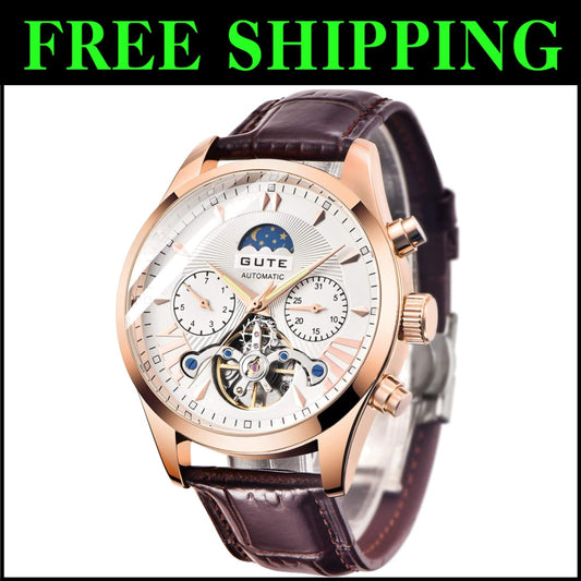 Men's Luminous Skeleton Watch - Automatic Mechanical & Water Resistant