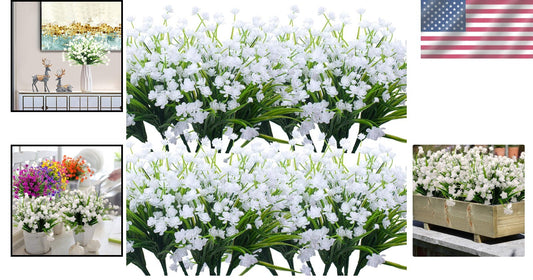 Handmade 20-Bundles of UV Resistant Faux Flowers for Wedding & Garden Decor