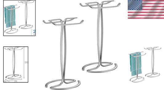 Durable Chrome and Alloy Steel Towel Stand Set - Elegant Bathroom Organization