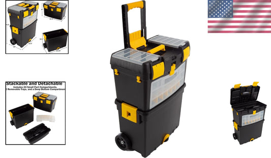 Heavy-Duty Portable Tool Chest with Wheels and Removable Top for Easy Access