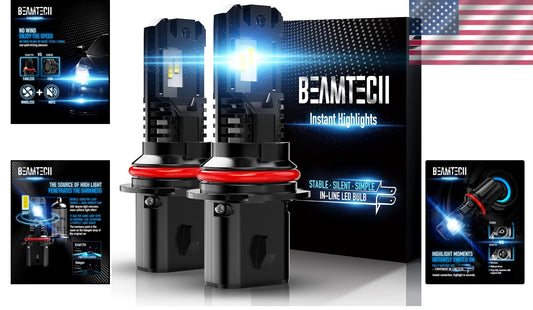 Fanless Design 9007 Powersports Fog Light Bulbs - Wider Visibility & Brightness