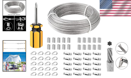 Polished 3mm Stainless Steel Wire Rope Kit for Durable Outdoor Applications