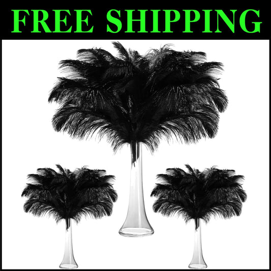 Versatile 90 Pcs Natural Ostrich Feathers - Craft, Decor & DIY Essentials