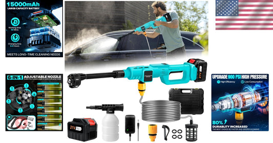 15000mAh Battery Powered Portable Pressure Washer - Efficient Cleaning Made Easy