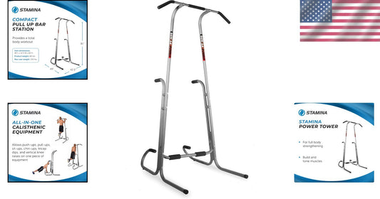 All-in-One Dip Bar Pull-Up Station for Total Body Workouts - 250 lbs Capacity