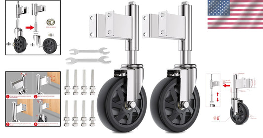 Durable 6" Gate Casters with Spring Load - Heavy Duty, Easy Install, Set of 2