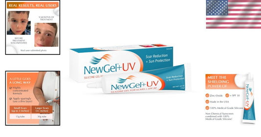 Unscented NewGel Plus UV Scar Gel with Mineral Sunscreen for Total Protection