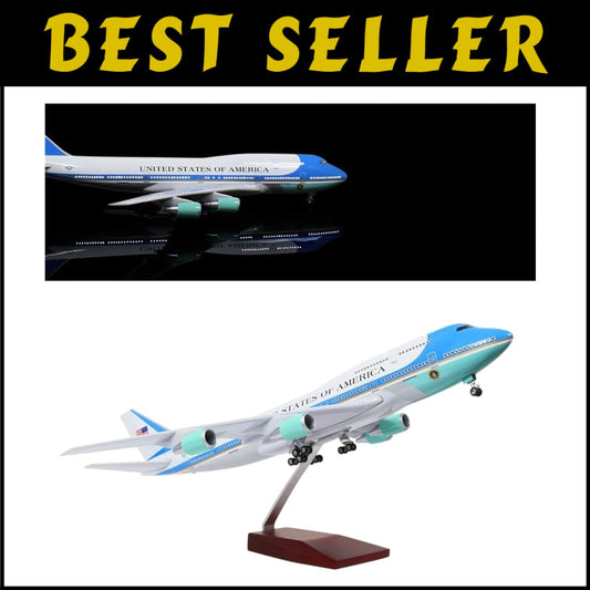 18” Diecast Air Force One Jet Model with LED Light - Perfect for Collectors