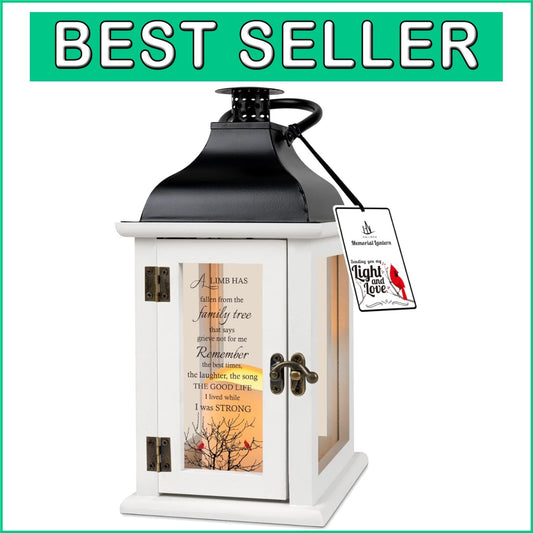 UV Printed Glass Memorial Lantern - Elegant Gift for Grieving Friends and Family