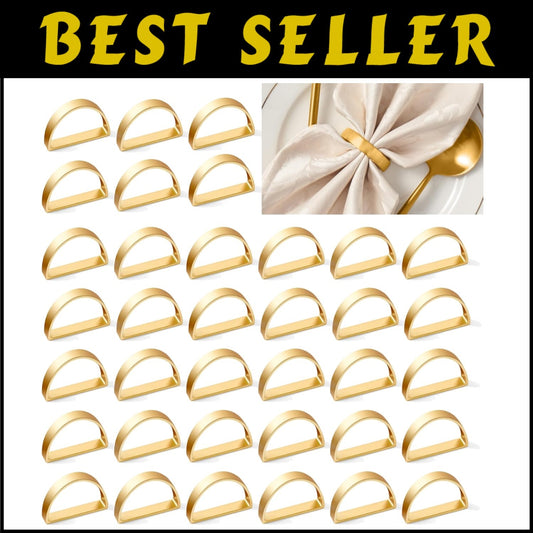 Elegant Gifting - 200 Matte Gold Napkin Rings in Luxe Packaging for Special Days