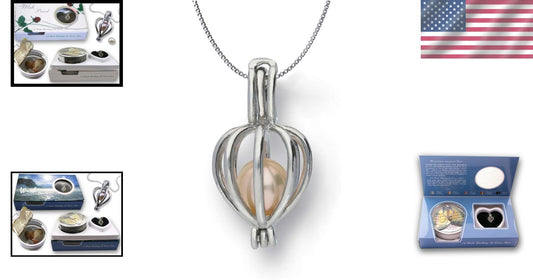 Cultured Wish Pearl Necklace in Sterling Silver Locket - Perfect Gift for Her