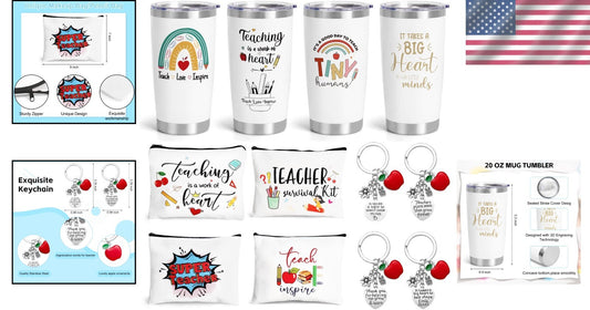 Stylish 12 Piece Teacher Appreciation Set with Tumblers & Personalized Gifts