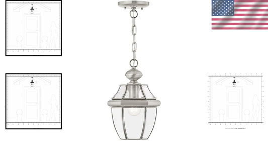 Handcrafted Solid Brass Outdoor Pendant - Traditional Brushed Nickel Design