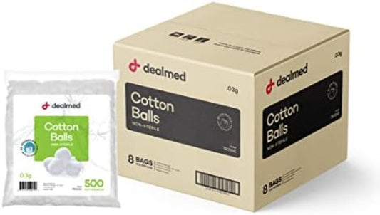 Bulk Pack of 4,000 Soft Cotton Balls - Perfect for Makeup & Crafts - 500 Each