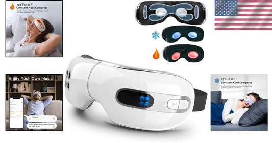 Rejuvenating Eye Massager with Heat & Cooling, Bluetooth for Migraines Relief