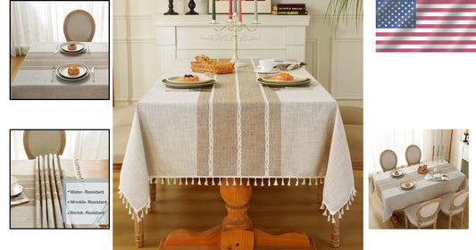 Elegant Striped Waterproof Tablecloth for Kitchen Dining & Holiday Celebrations