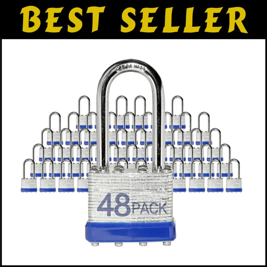 Durable Laminated Steel Padlocks 48 Pack - Perfect for Security & Convenience