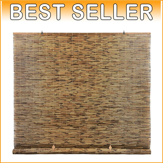Cordless Waterproof Bamboo Blinds - Elegant Roll-Up Shades for Indoor & Outdoor