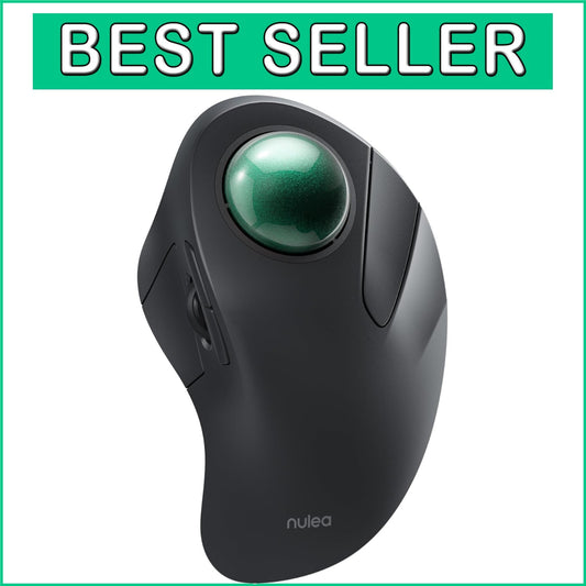 Precision Ergonomic Trackball Mouse, Rechargeable, Ideal for Office and Home Use