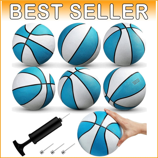 7-Inch Waterproof Blue Rubber Basketballs - Ideal for Pool & Lake Parties