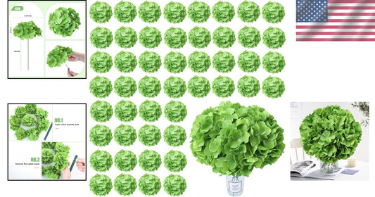 50-Piece Bulk Pack of Realistic Silk Hydrangea Flowers for Elegant Decor