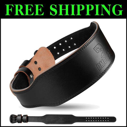 Adjustable 4-Inch Weightlifting Belt with Double-Pronged Buckle - Premium Design