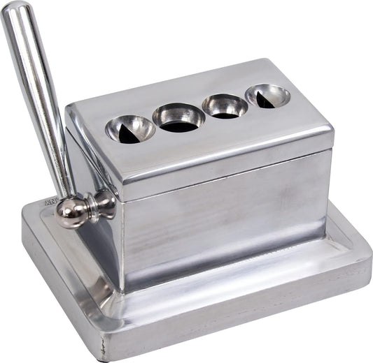 Elegant Quad Table Cigar Cutter for 52 & 60 Ring Gauge Cigars - Brushed Finish