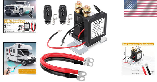 500A Start 200A Rated Remote Control Battery Isolator with Pure Copper Cables