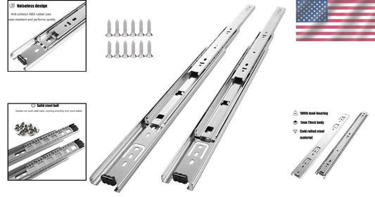 Full Extension Drawer Slides - 10 Pairs, 100 LB Capacity for Efficient Storage