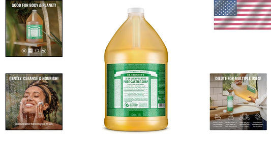 1 Gallon Pure-Castile Vegan Soap with Almond - Sustainable & All-Purpose Cleaner