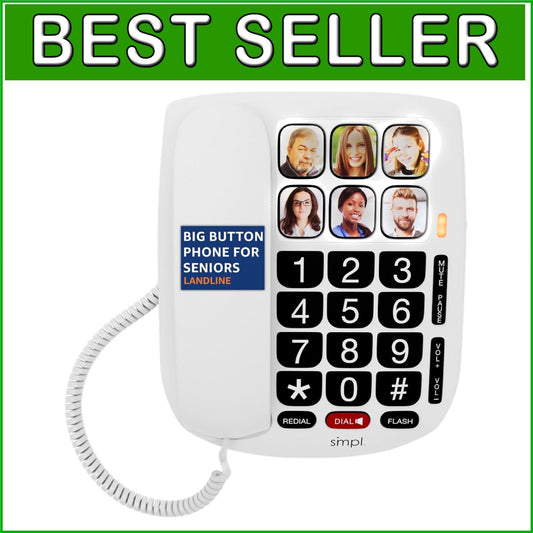 Compact Hands-Free Phone with Large Buttons & Memory for Easy Communication