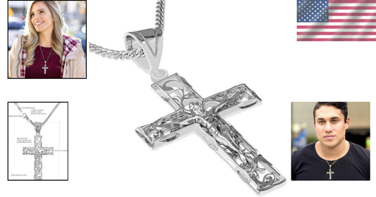 Elegant 24k Gold Crucifix Necklace with Lifetime Replacement Guarantee