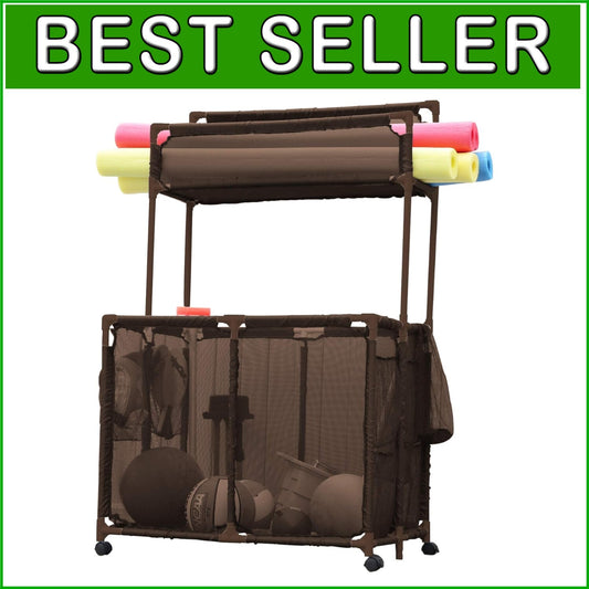 Versatile Mesh Rolling Bin for Pool Noodles, Floats & Toys - Tool-Free Assembly