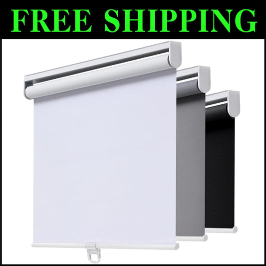 Cordless Roller Blackout Shades 26"W x 72"H - UV Protection & Thermal Insulation