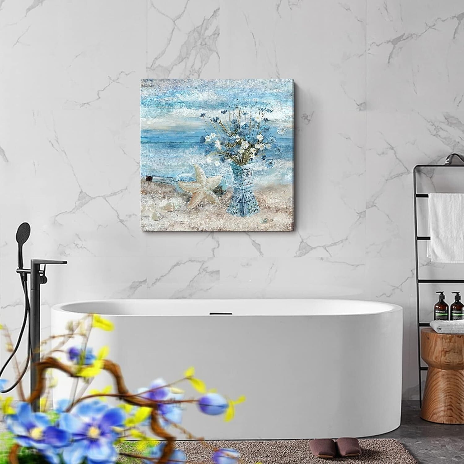 Eye-Catching 30x30 Seascape Canvas - Framed Beach Artwork for Home