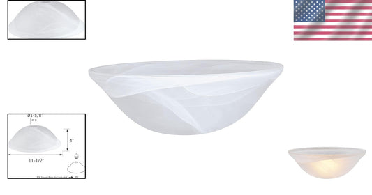 Frosted Alabaster Glass Shade Replacement for Torchiere and Pendant Lamps