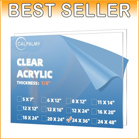2 Pack of 24" x 36" Ultra-Clear 1/8" Thick Acrylic Sheets for Crafts & Displays